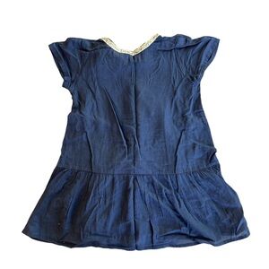 Sisco Navy Dress With Gold Sequins Neckline